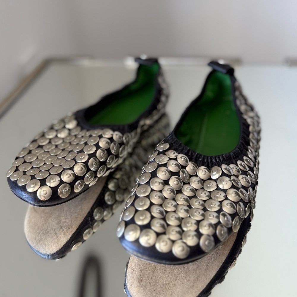 Like New TORY BURCH Studded Ballet In Perfect Black 6.5 $498 - Picture 8 of 12